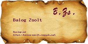 Balog Zsolt névjegykártya